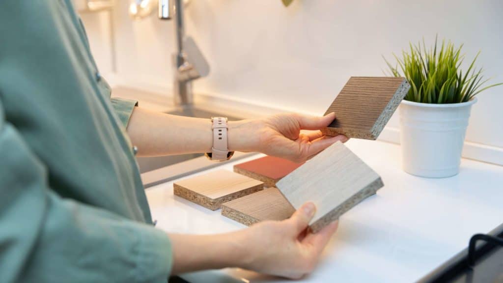 interior design business coach picking textiles