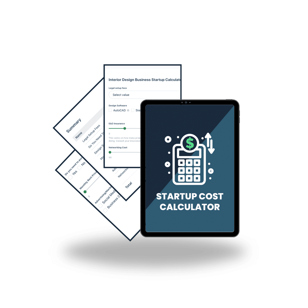 Designers Business Academy Startup Cost Calculator for interior designers